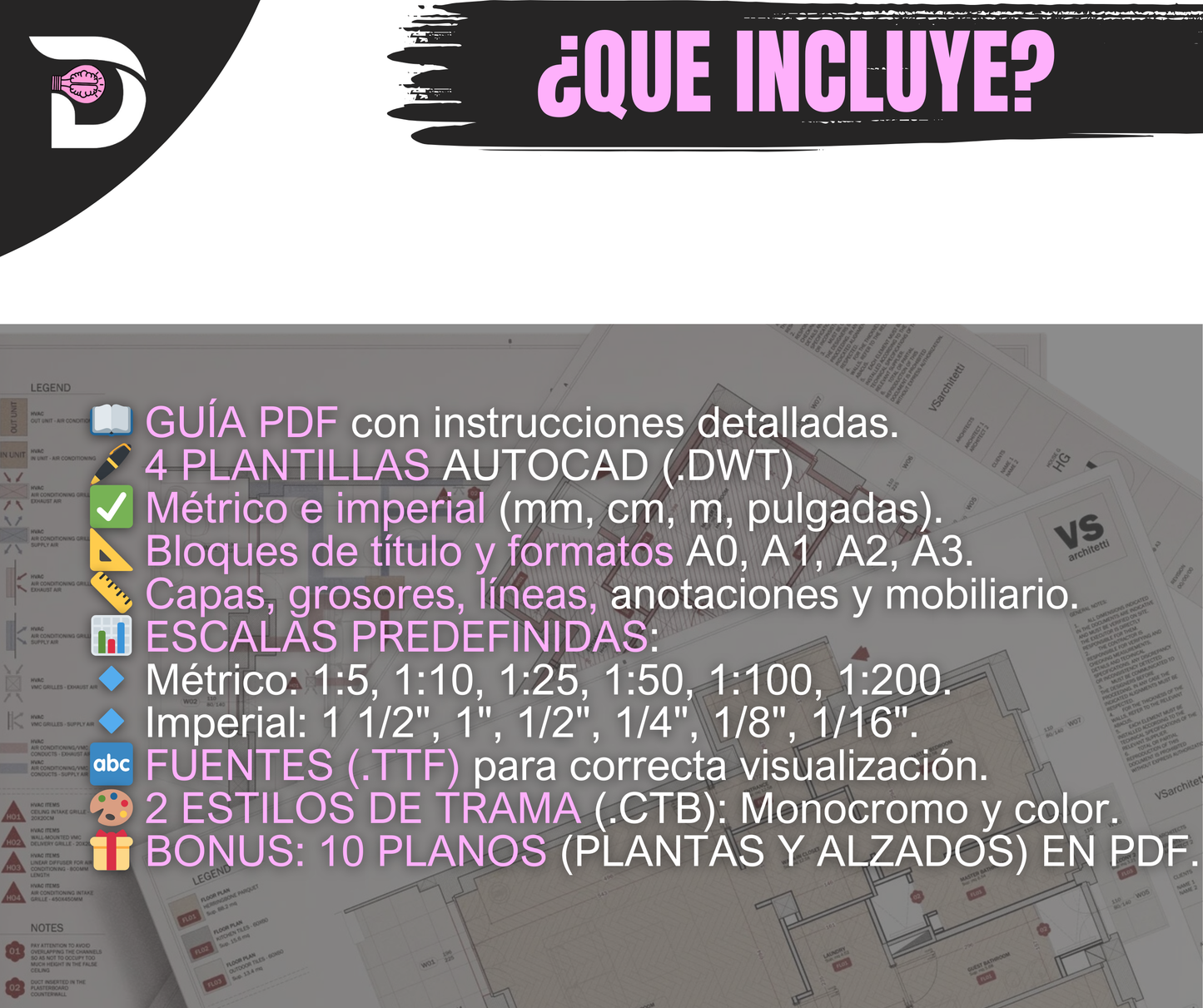 Pack de Plantillas AutoCAD + REGALO Gratis
