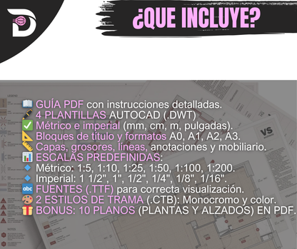Pack de Plantillas AutoCAD + REGALO Gratis